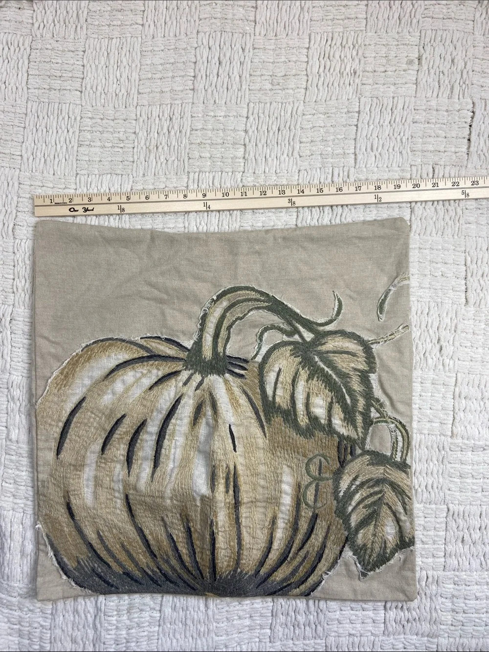 Pottery Barn Pumpkin Patch Crewel Embroidered Pillow Cover